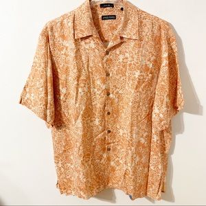Casual Classics by Lord & Taylor 100% Silk ShortSleeve Button Front Shirt Collar